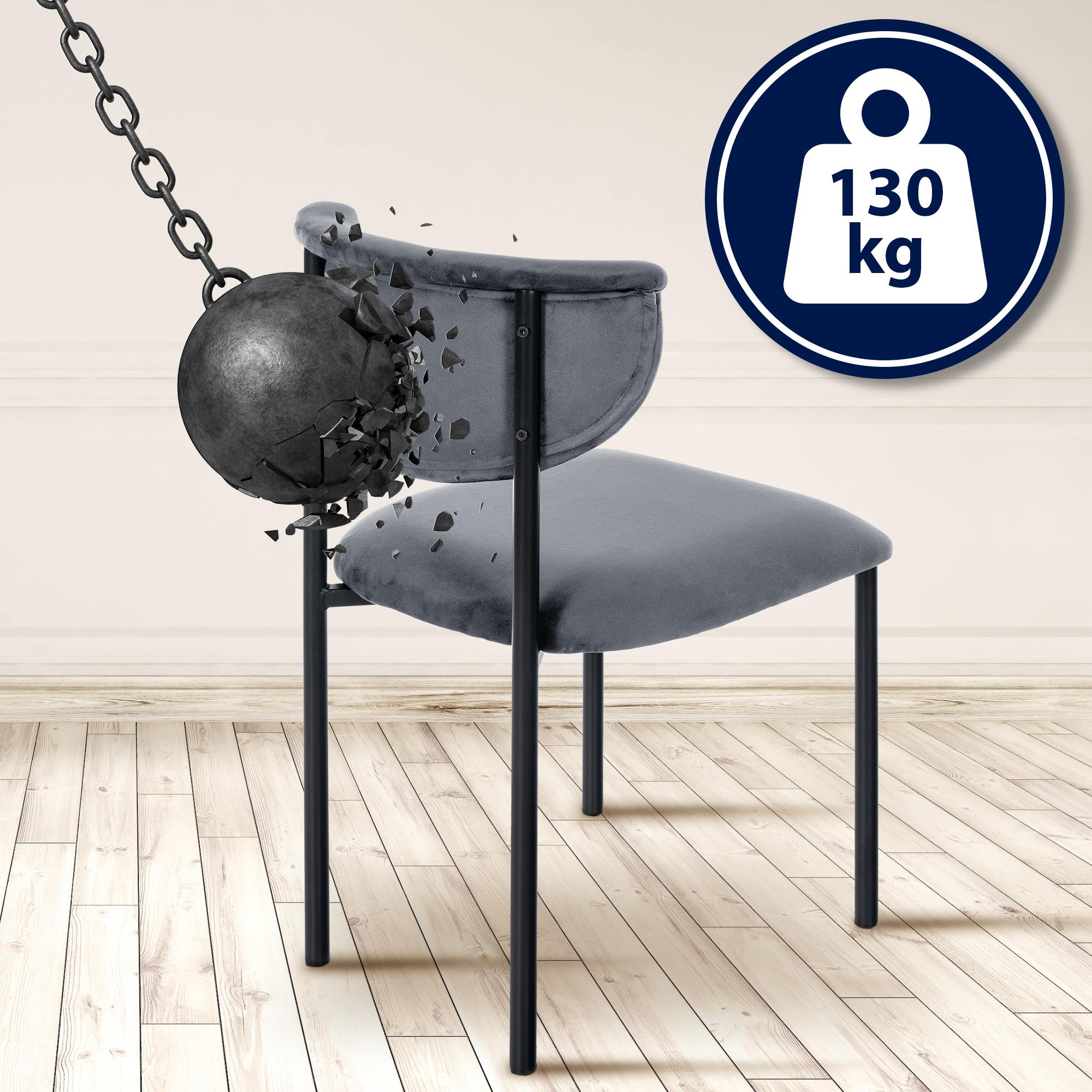 2er Set Esszimmerstuhl Gambell Samt