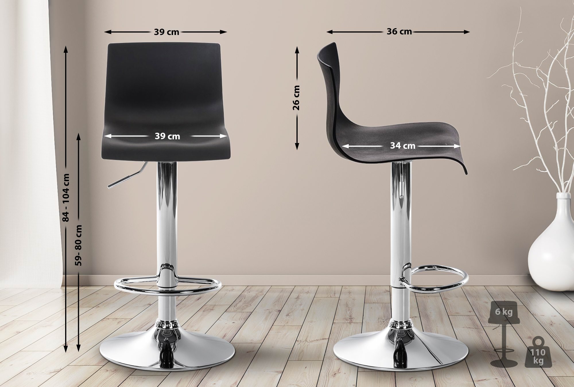 Barhocker Hover Kunststoff
