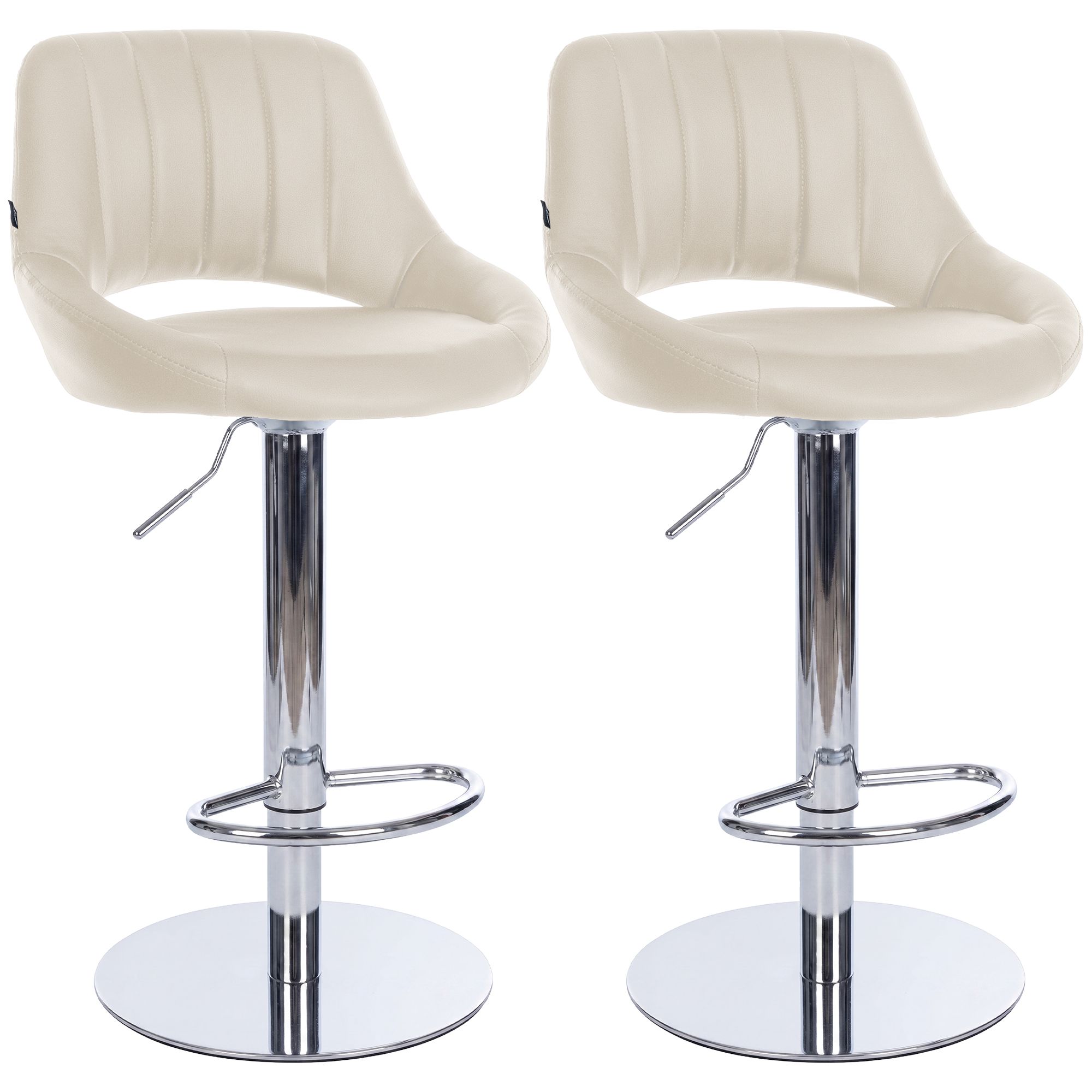 2er Set Barhocker Milet Chrom mit extra schweren Standfüßen