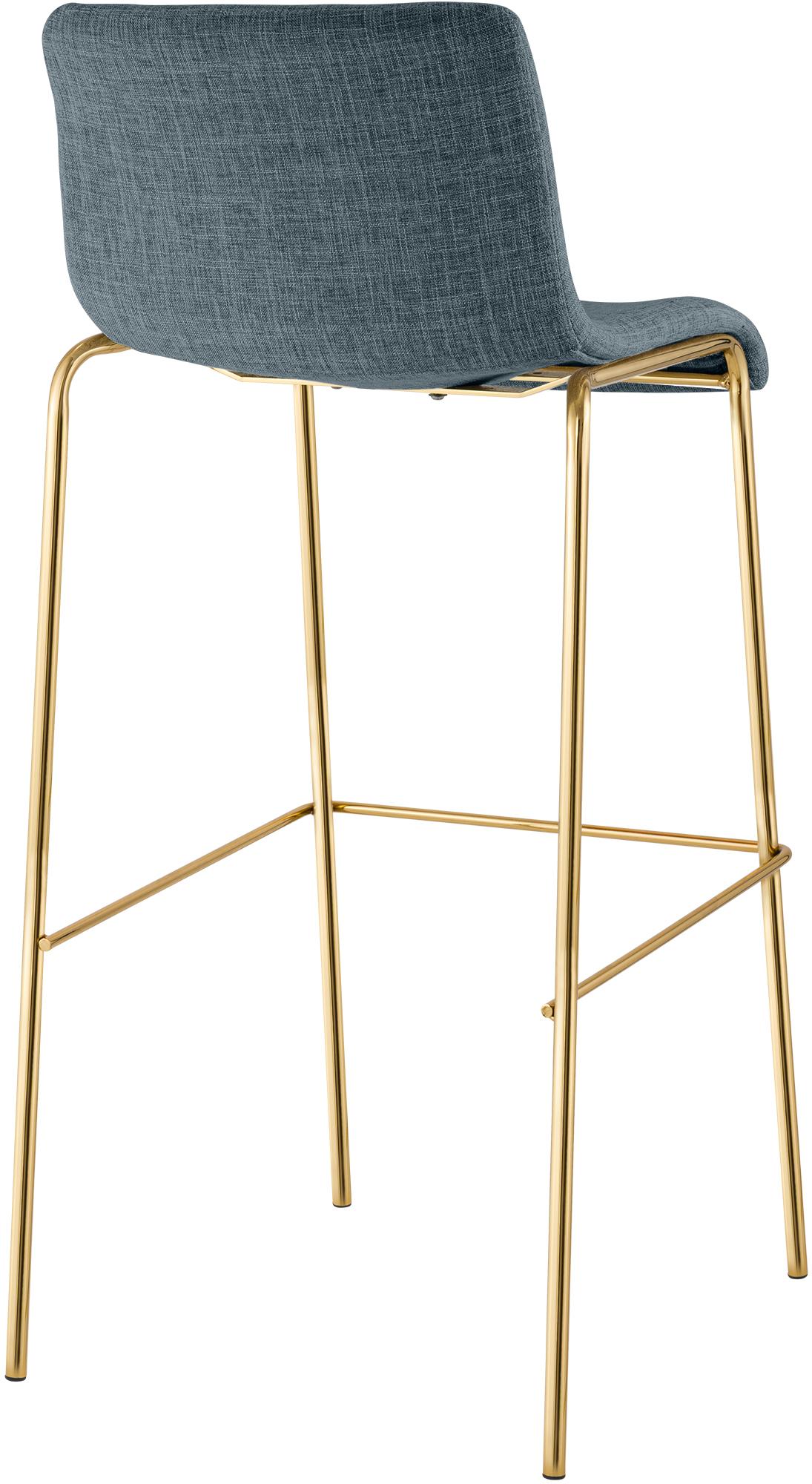 Barhocker Hover Stoff Vierfußgestell Gold