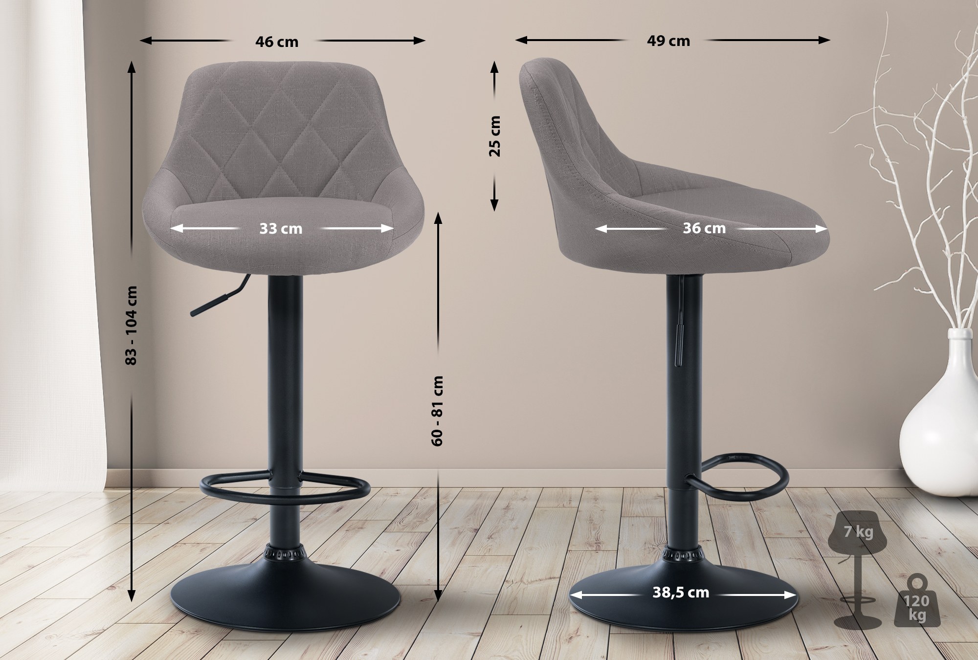 Barhocker Lazio Stoff