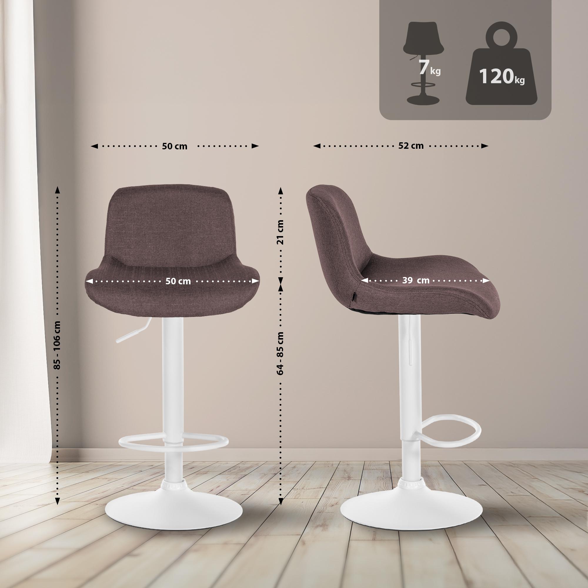 2er Set Barhocker Solon Weiß