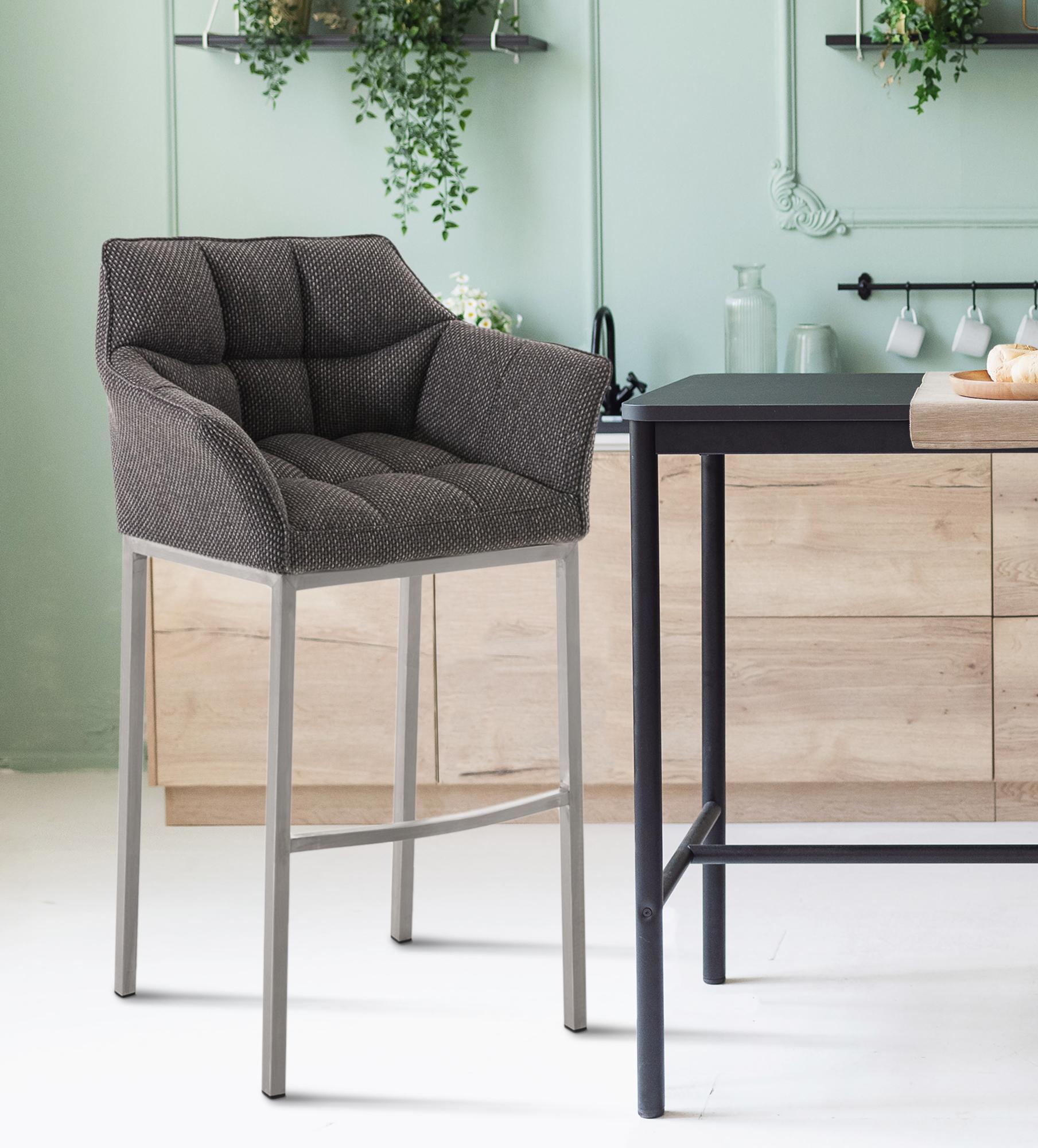 2er Set Barhocker Damaso Stoff mit Vierfußgestellen