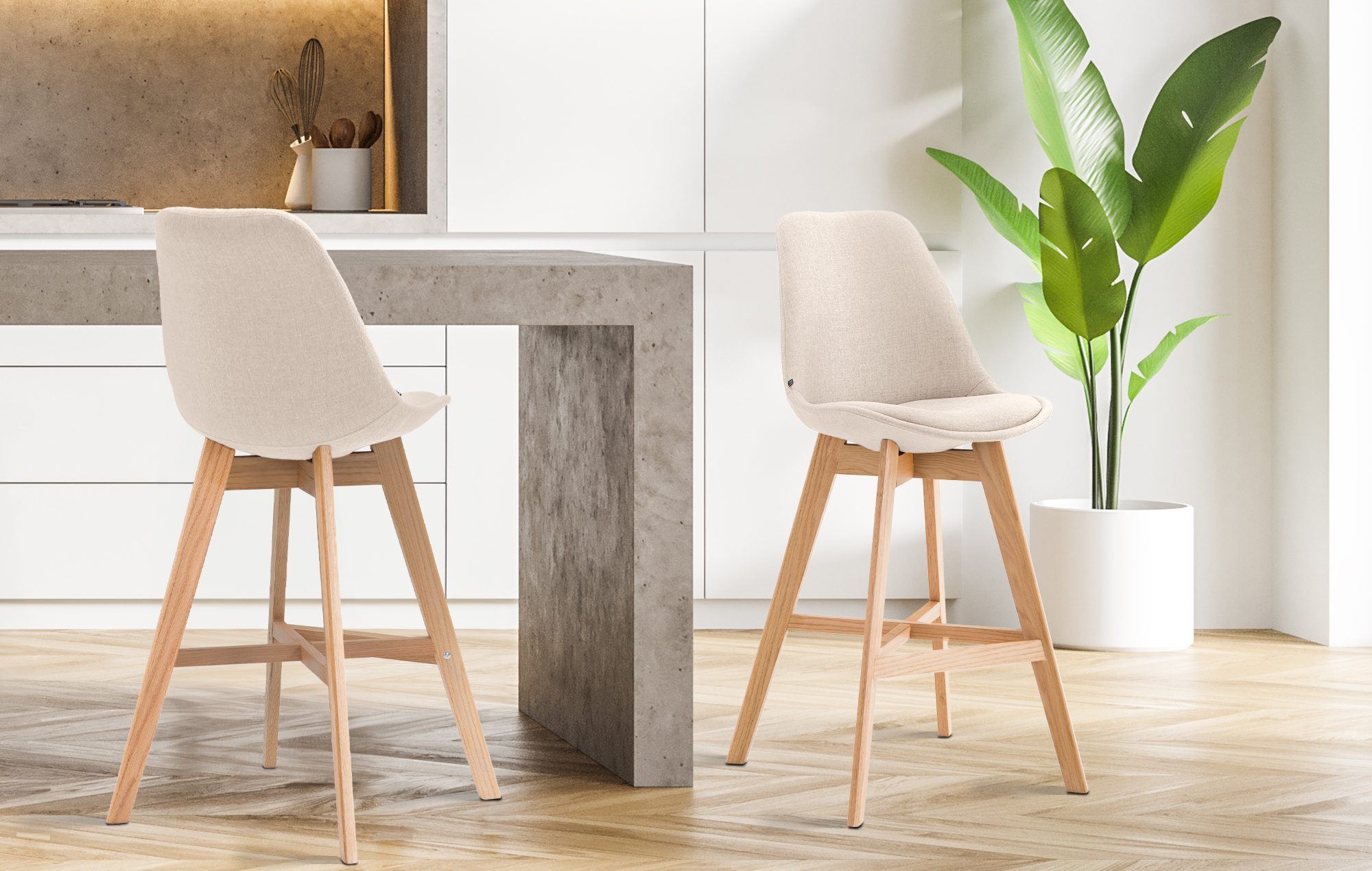 2er Set Barhocker Cannes Stoff
