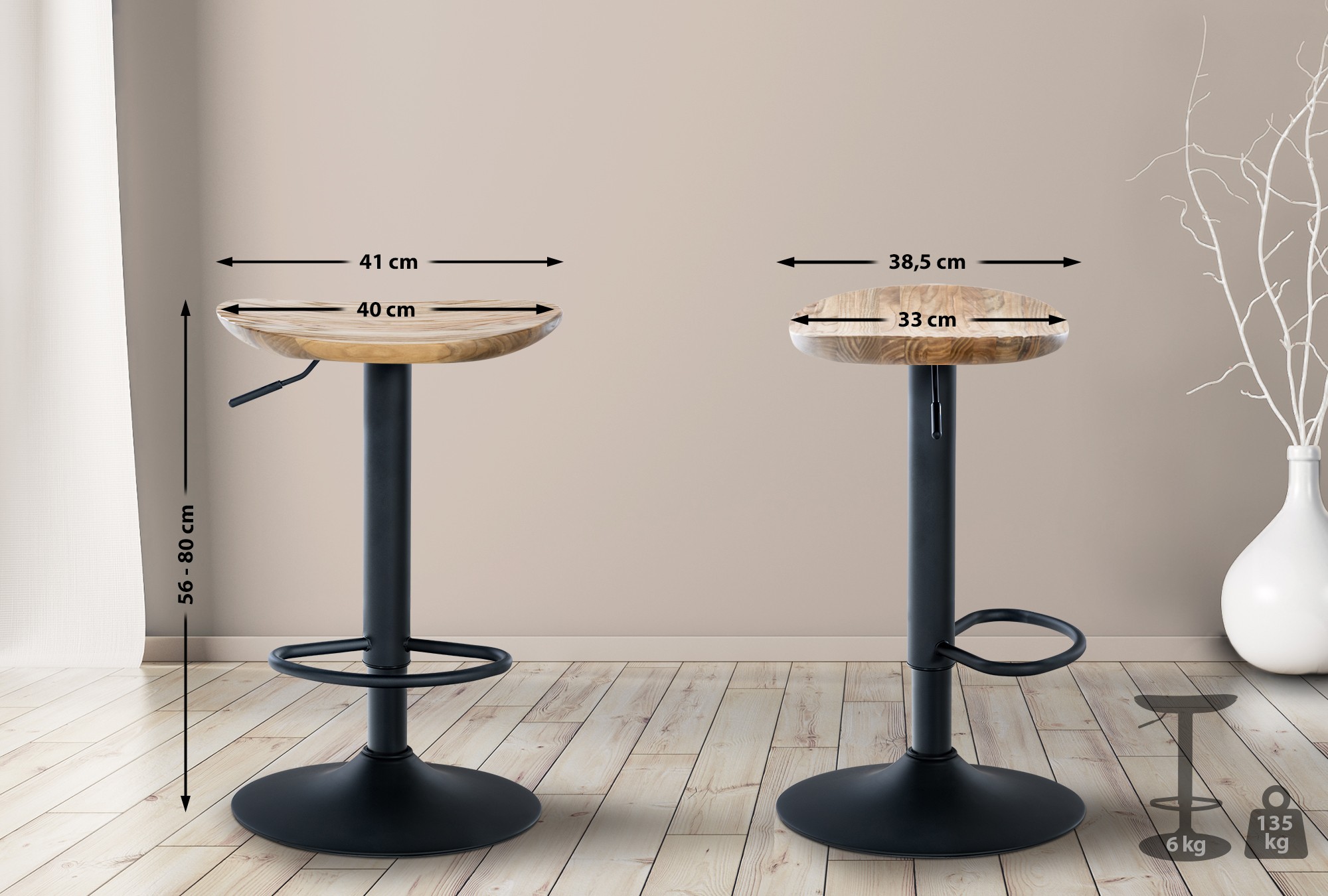 2er Set Barhocker Skelde