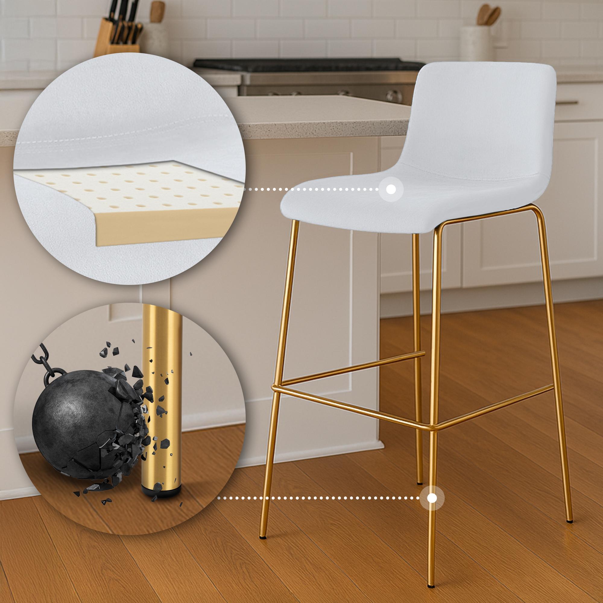Barhocker Hoover Samt Vierfußgestell Gold