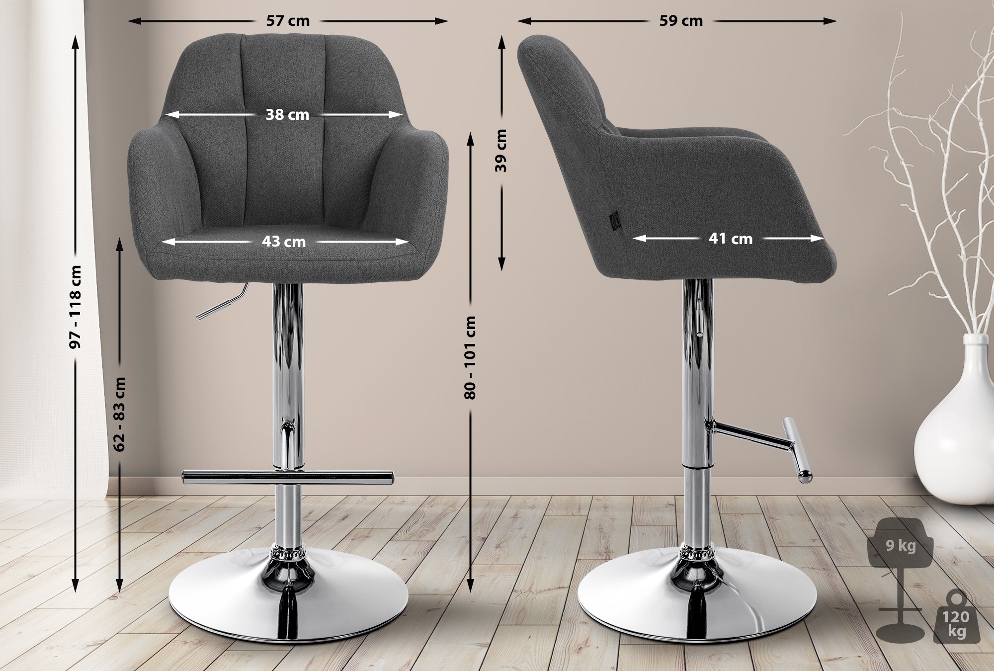 Barhocker Natoma Stoff