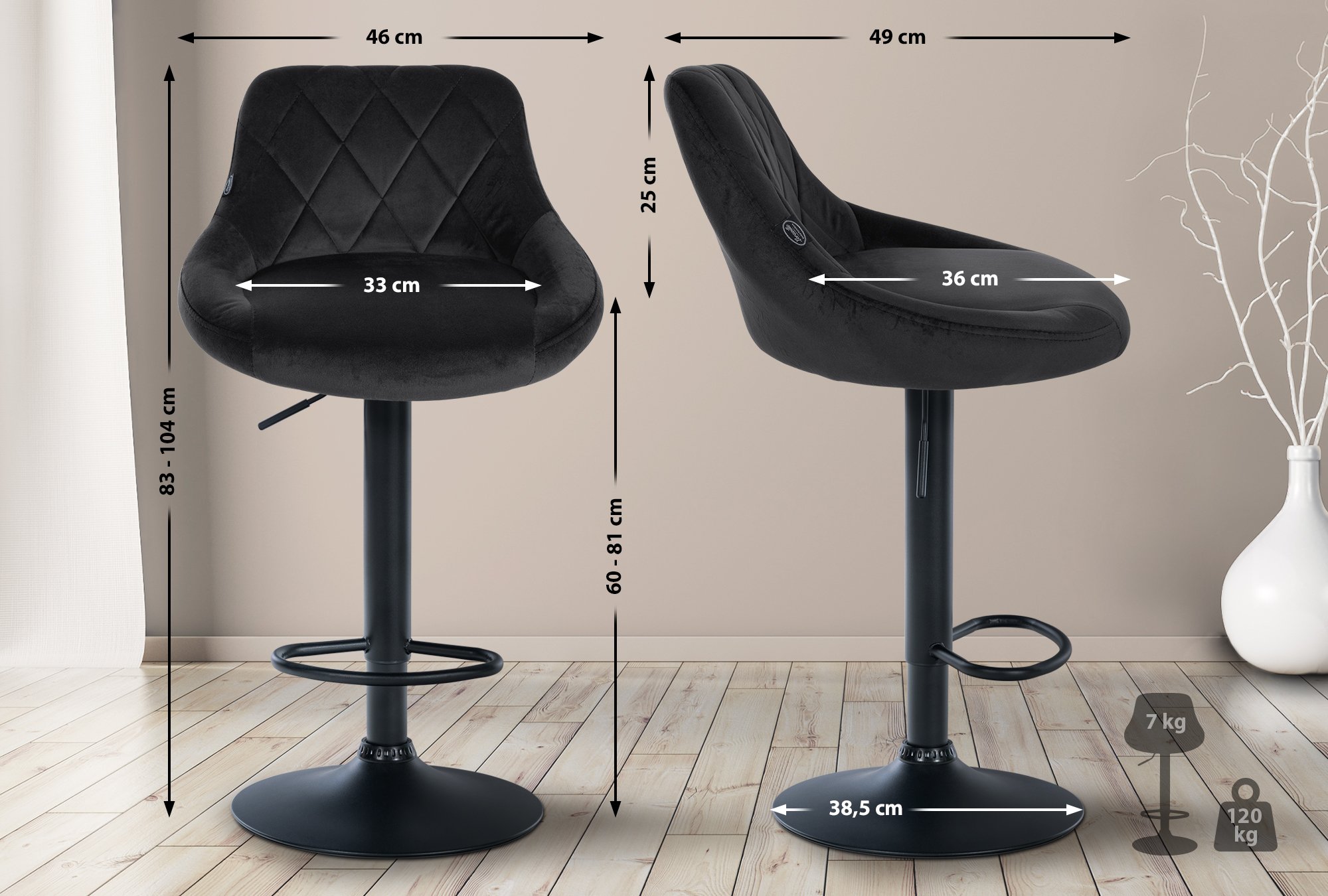Barhocker Lazio Samt