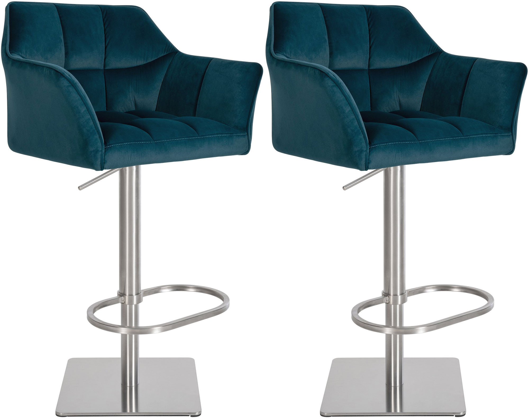 2er Set Barhocker Damaso Samtbezug
