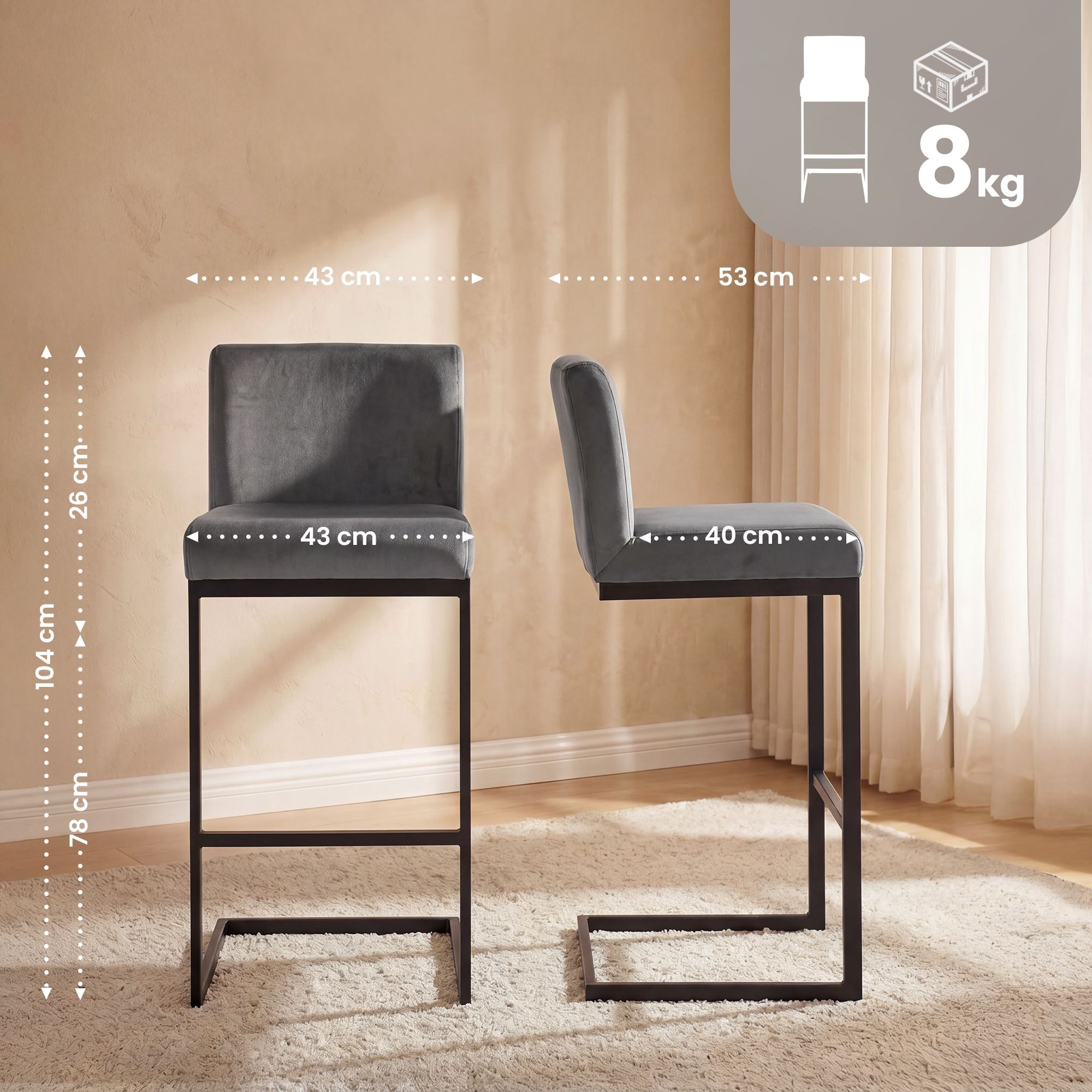 Barhocker Hopewell Samt