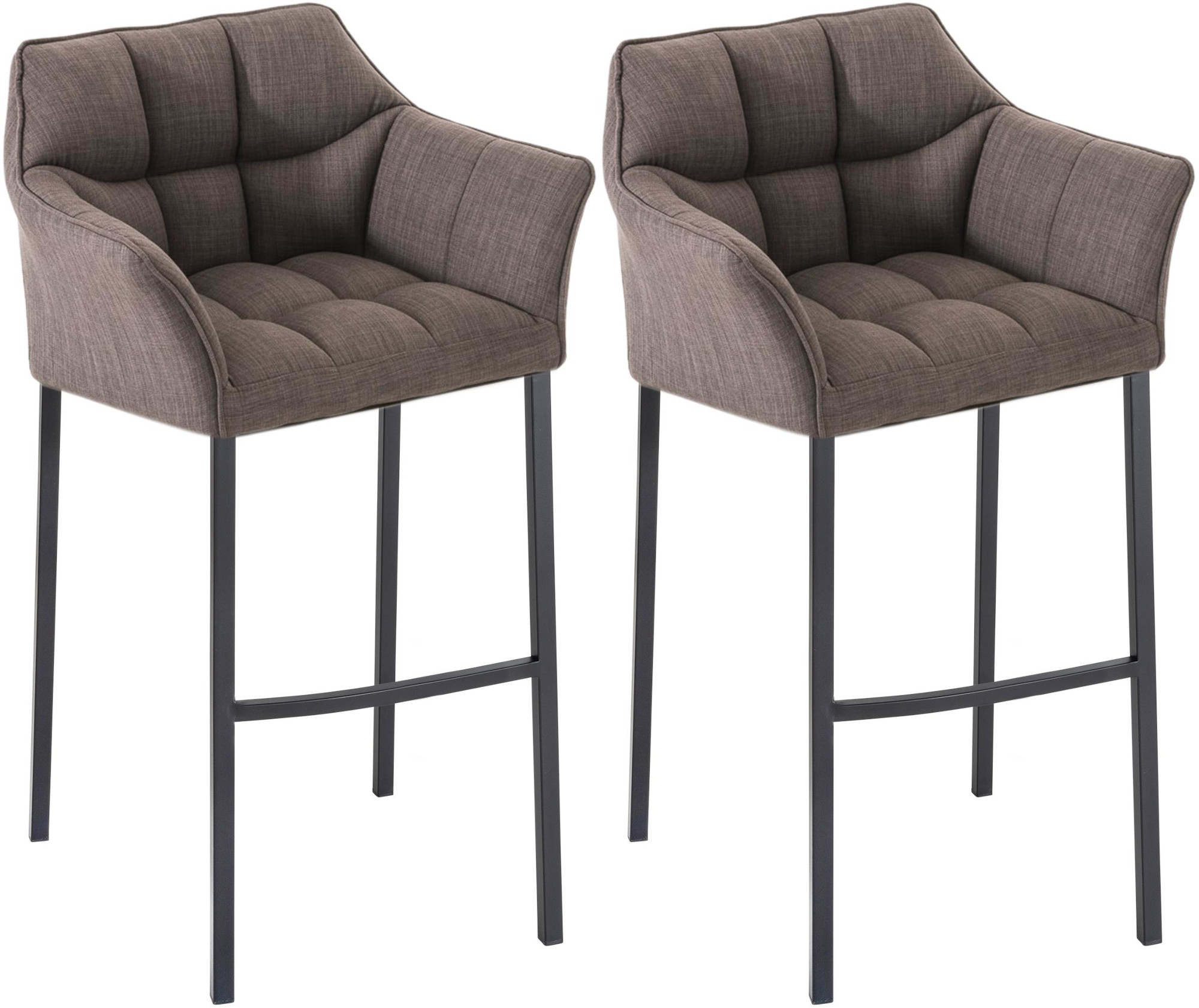 2er Set Barhocker Damaso Stoff mit Vierfußgestellen
