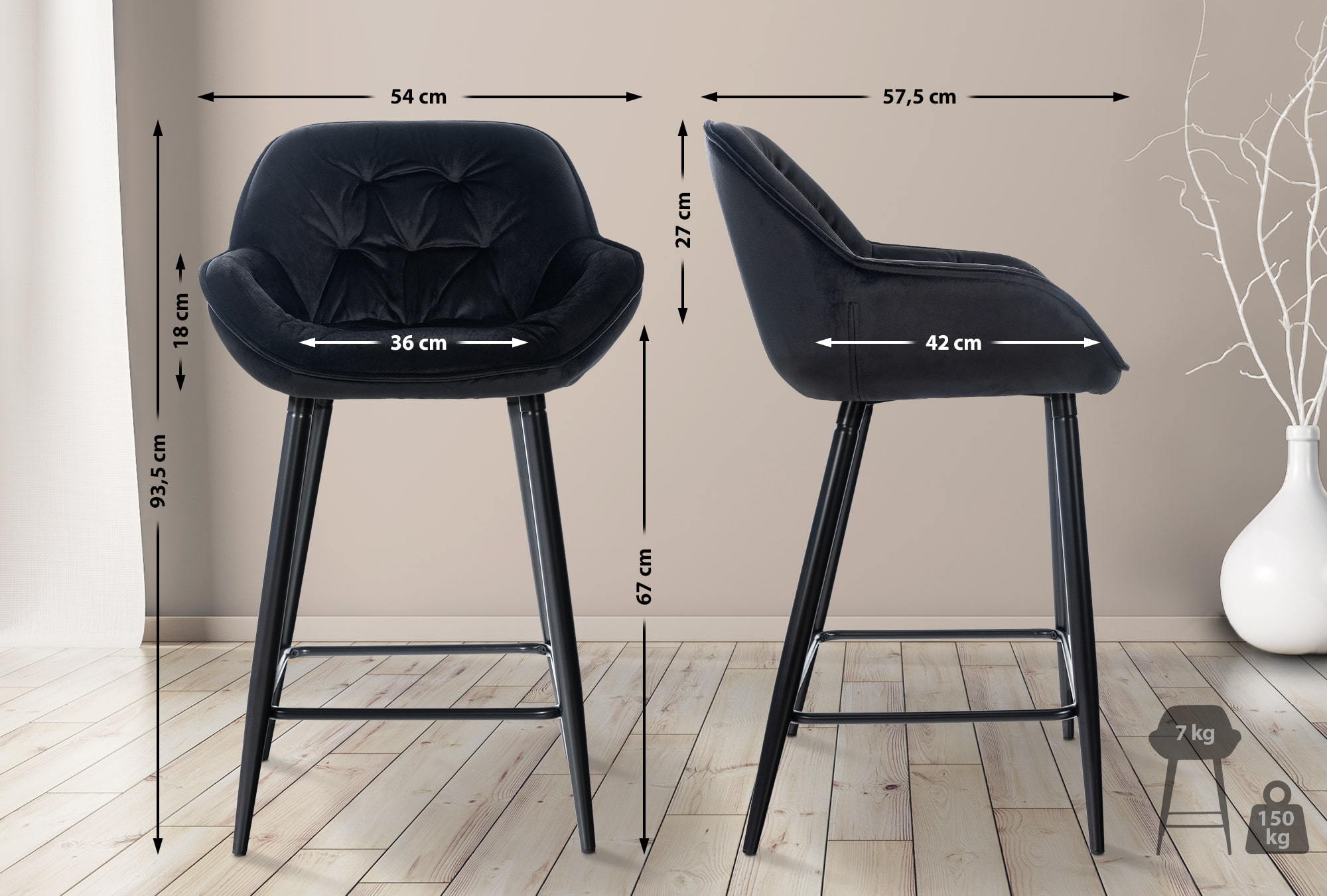 2er Set Barhocker Gibson