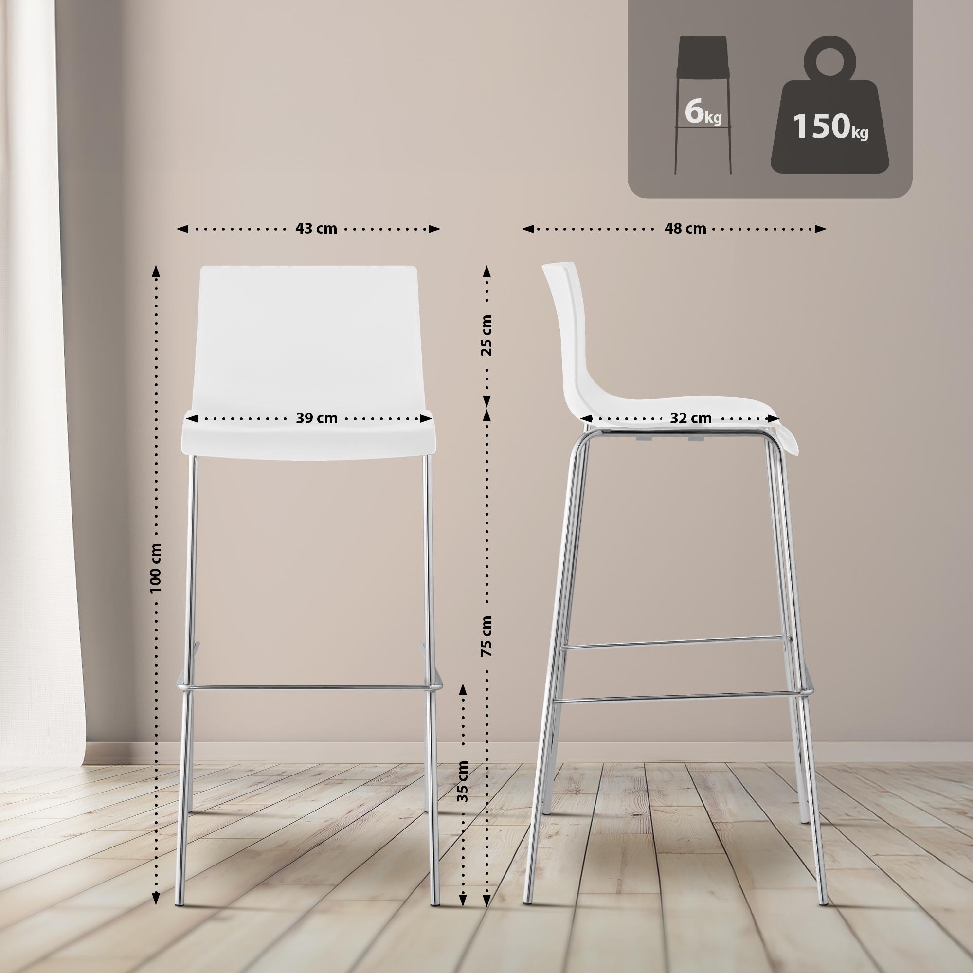 Barhocker Hover Kunststoff 4-Fuß Gestell