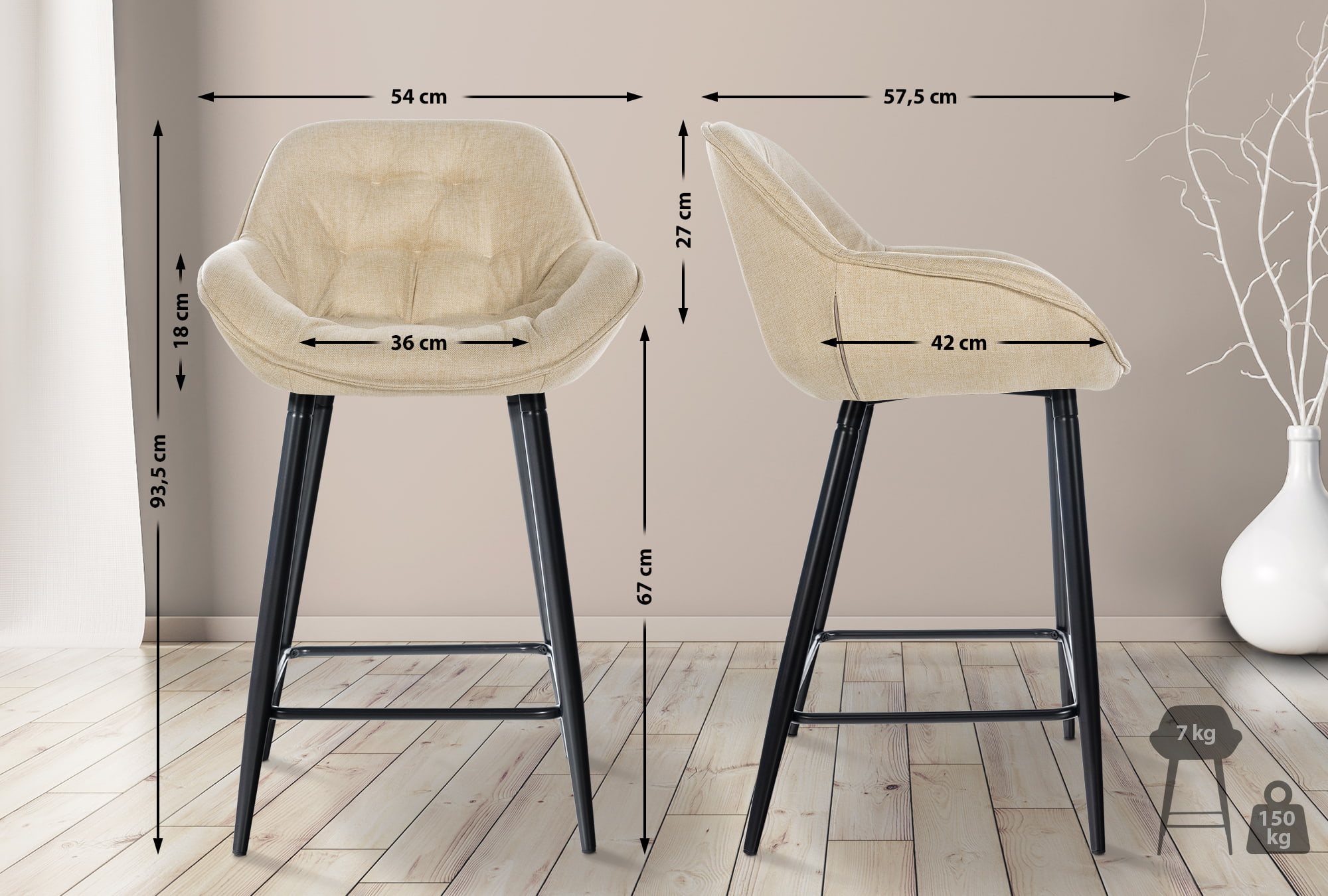 2er Set Barhocker Gibson