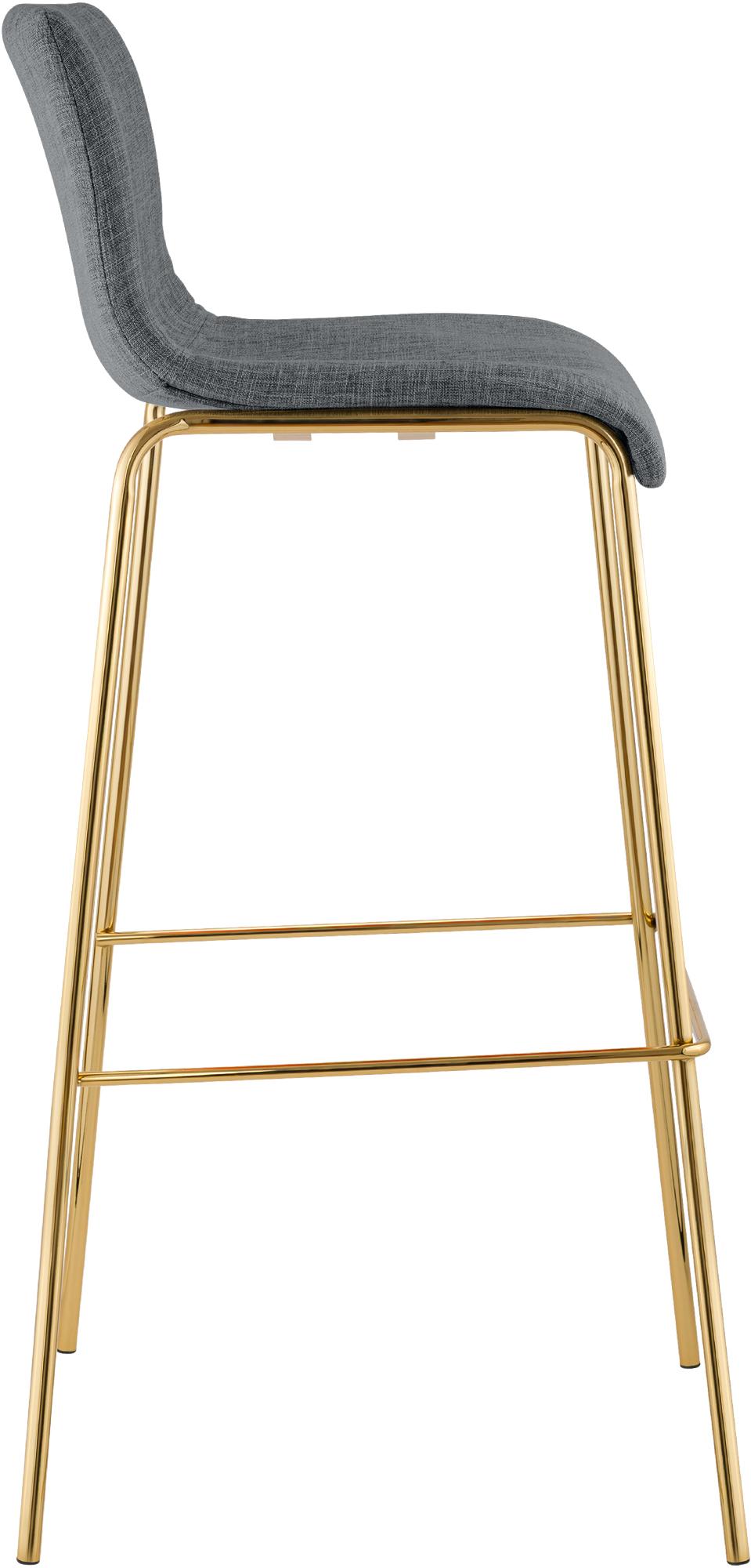 Barhocker Hover Stoff Vierfußgestell Gold