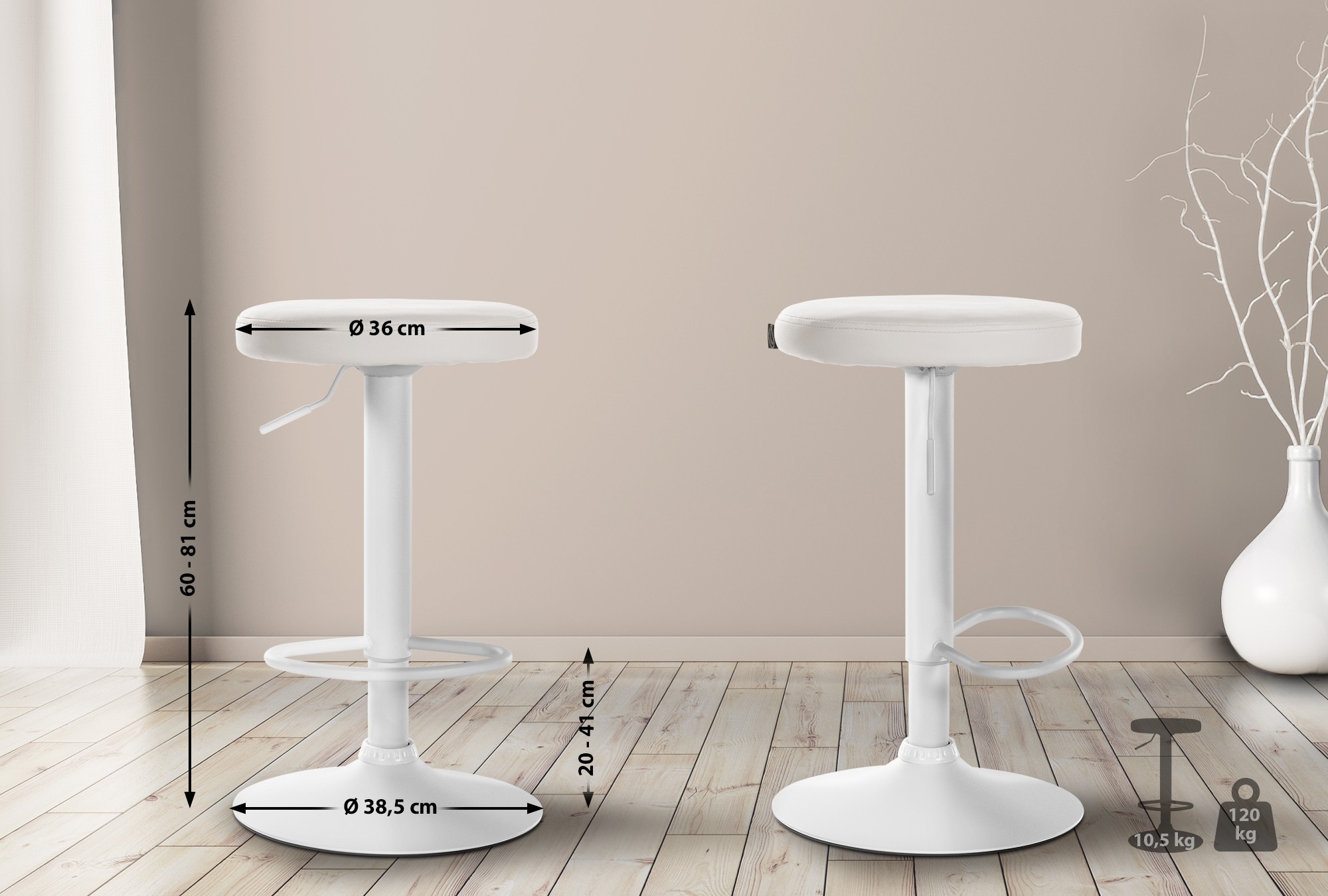 2er Set Barhocker Ponte Kunstleder