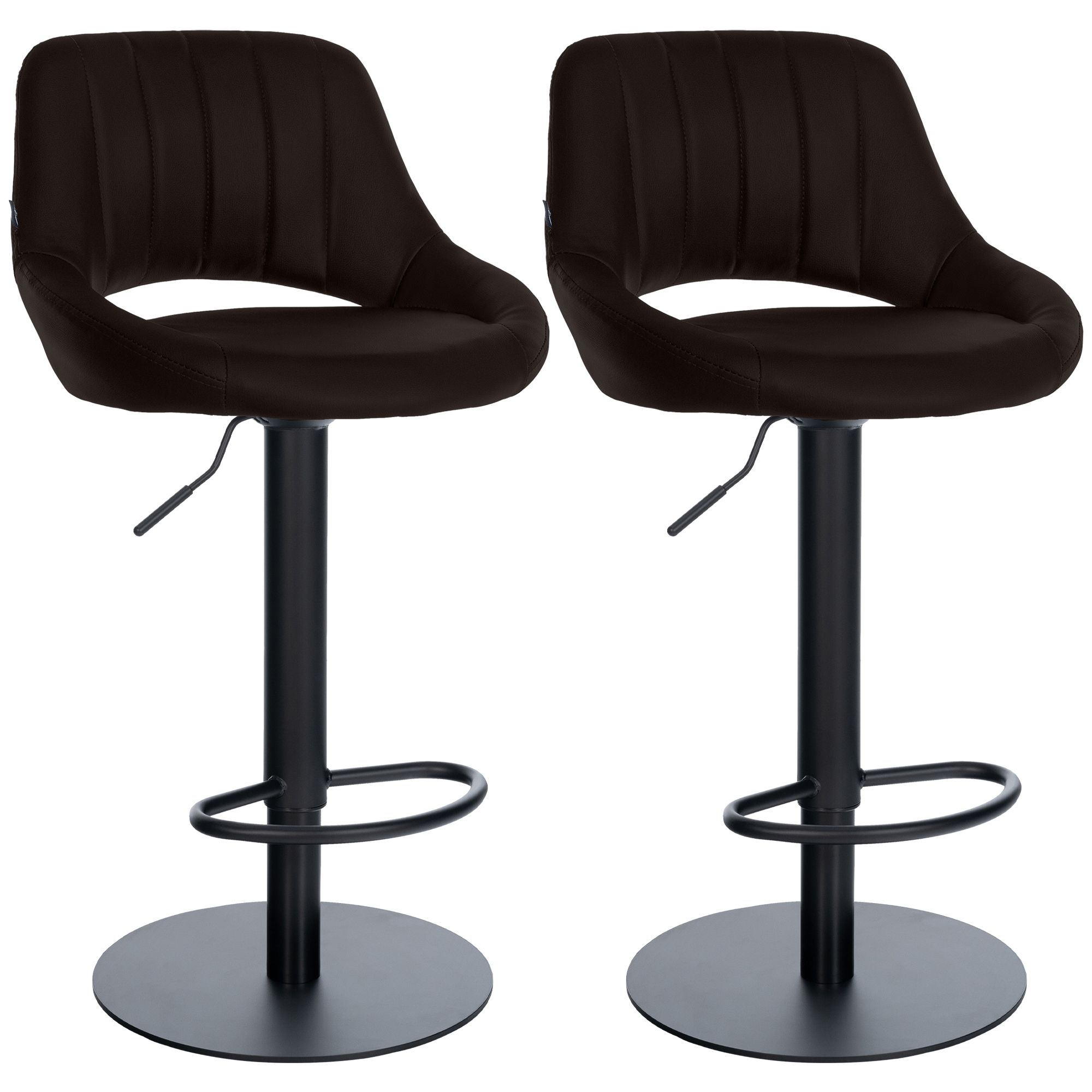 2er Set Barhocker Milet Schwarz mit extra schweren Standfüßen