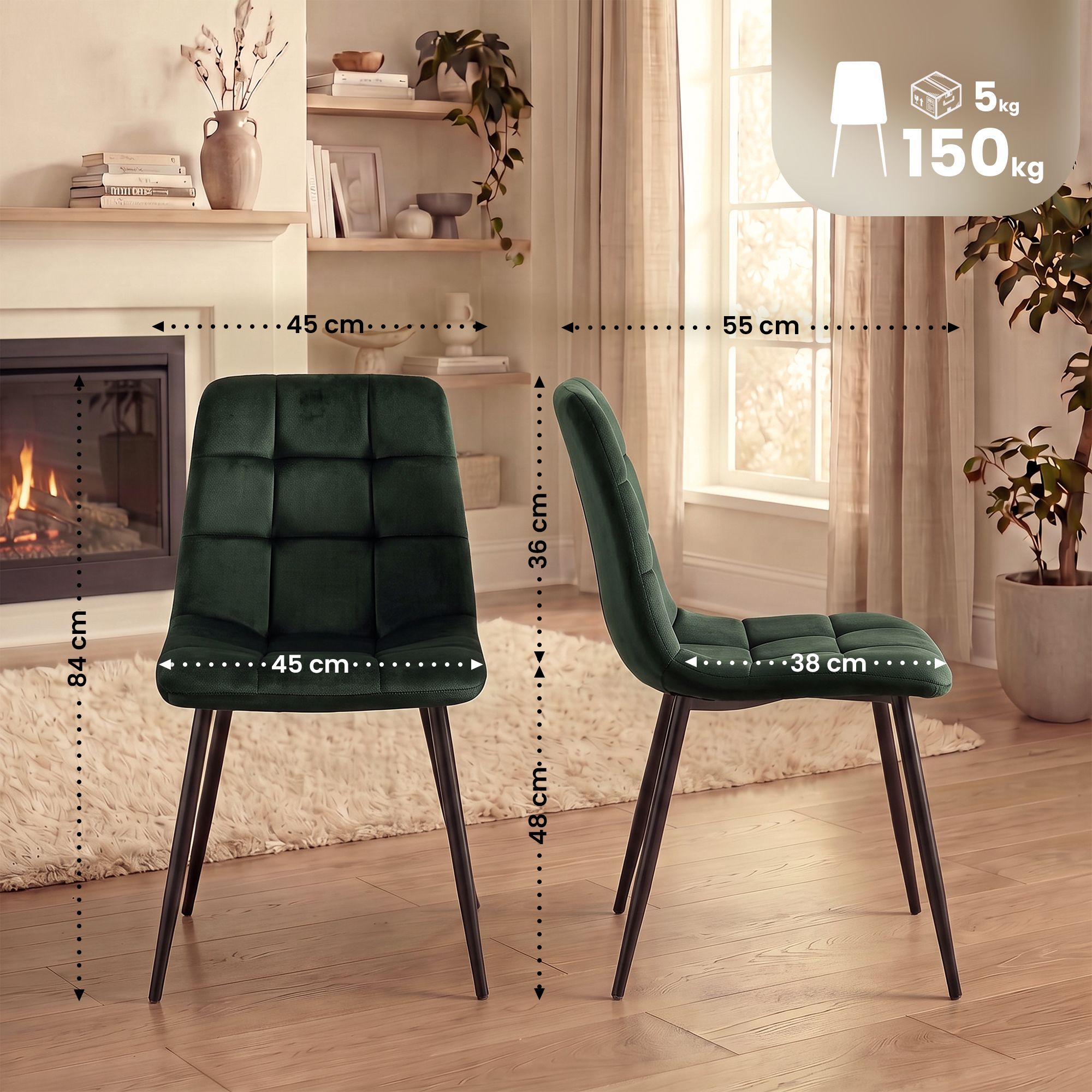 2er Set Esszimmerstuhl Tilde