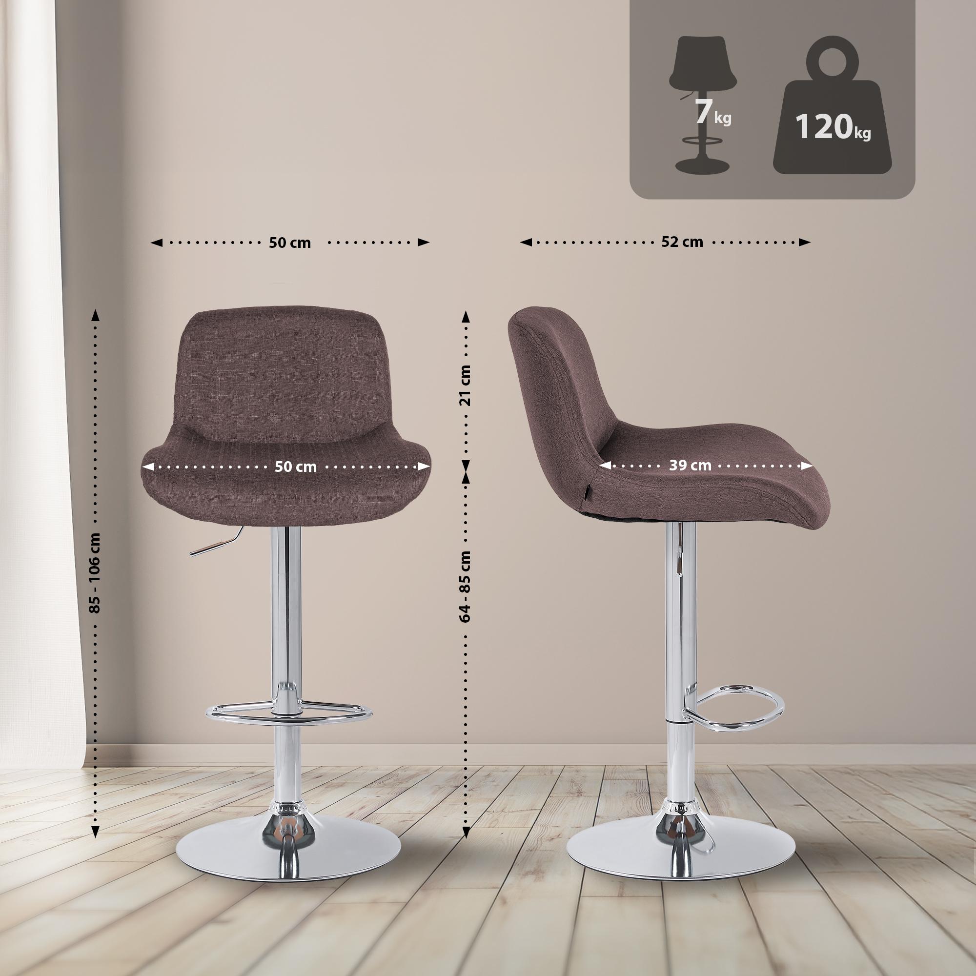 2er Set Barhocker Solon Chrom
