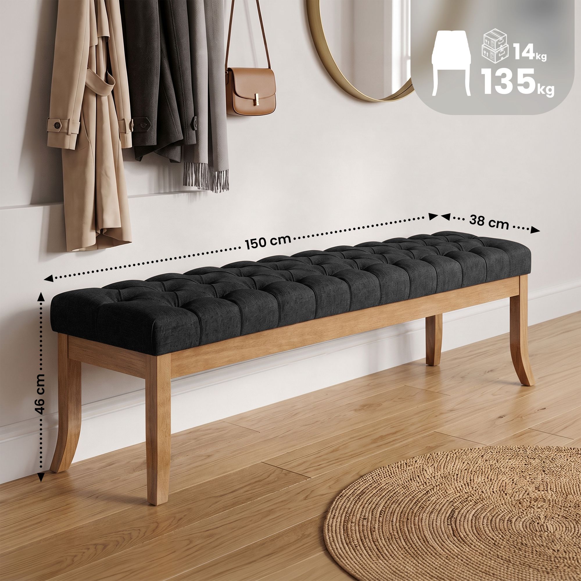 Sitzbank Ramses Stoff antik-hell