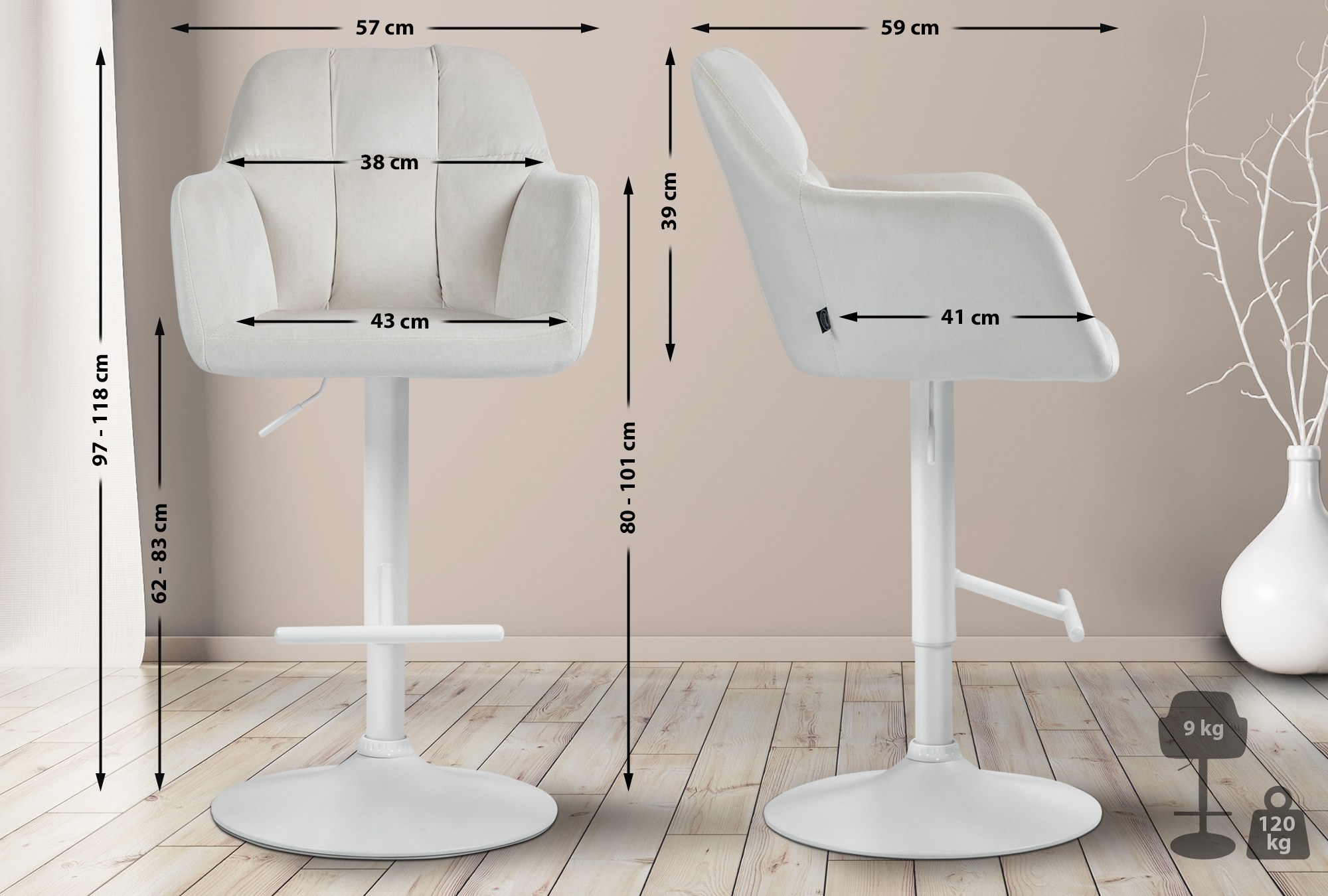 Barhocker Natoma Samt