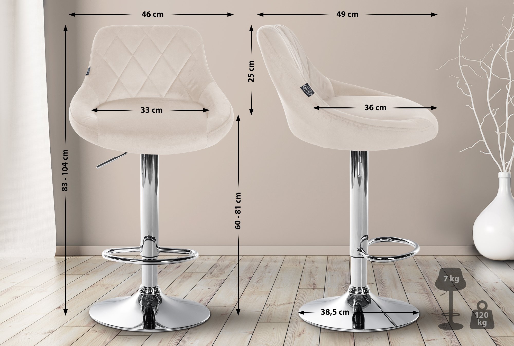 Barhocker Lazio Samt