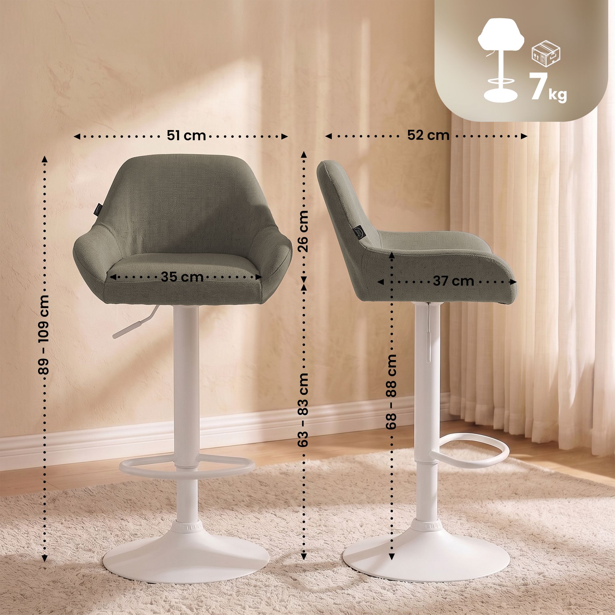 Barhocker Braga Stoff