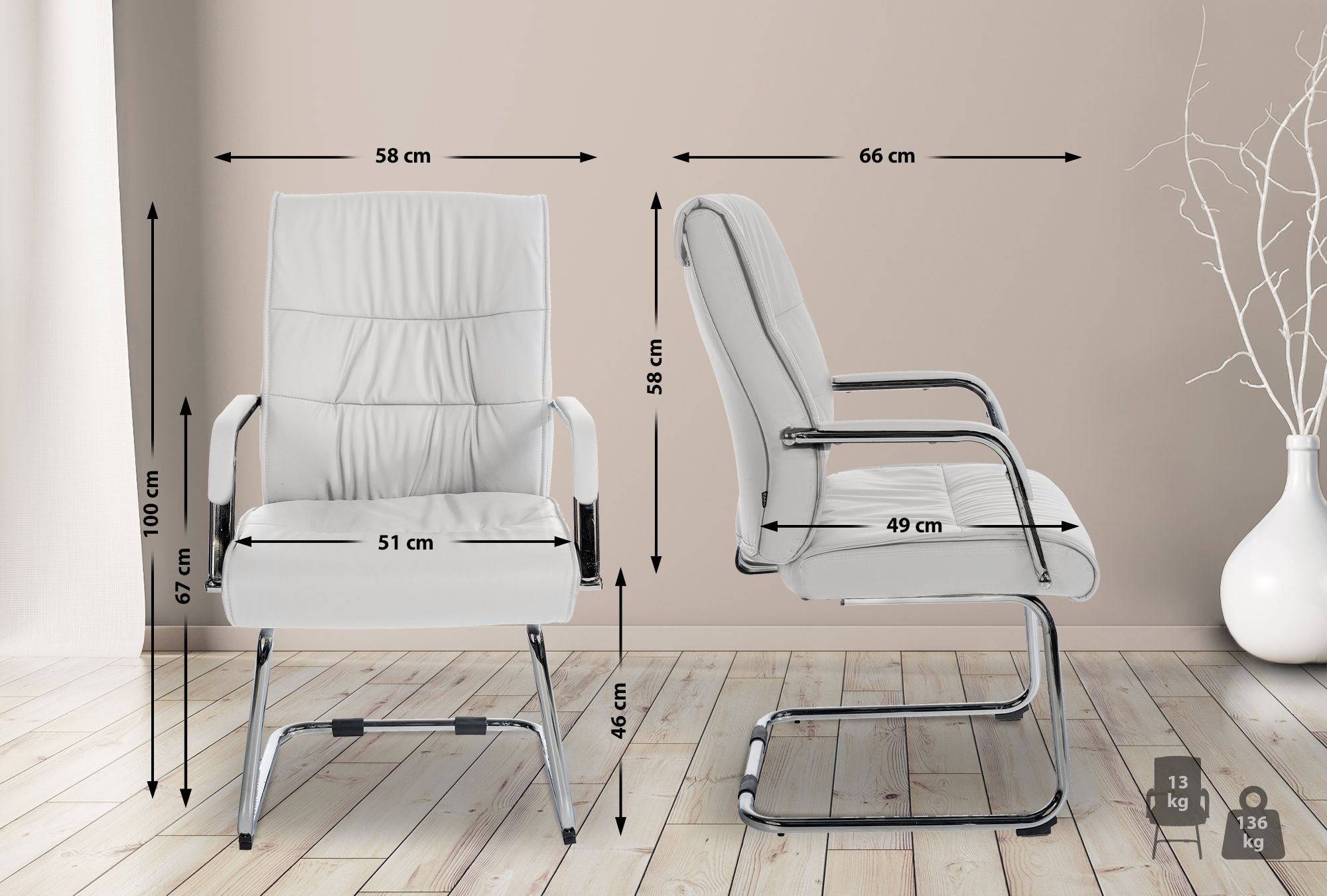 2er Set Besucherstühle Sievert