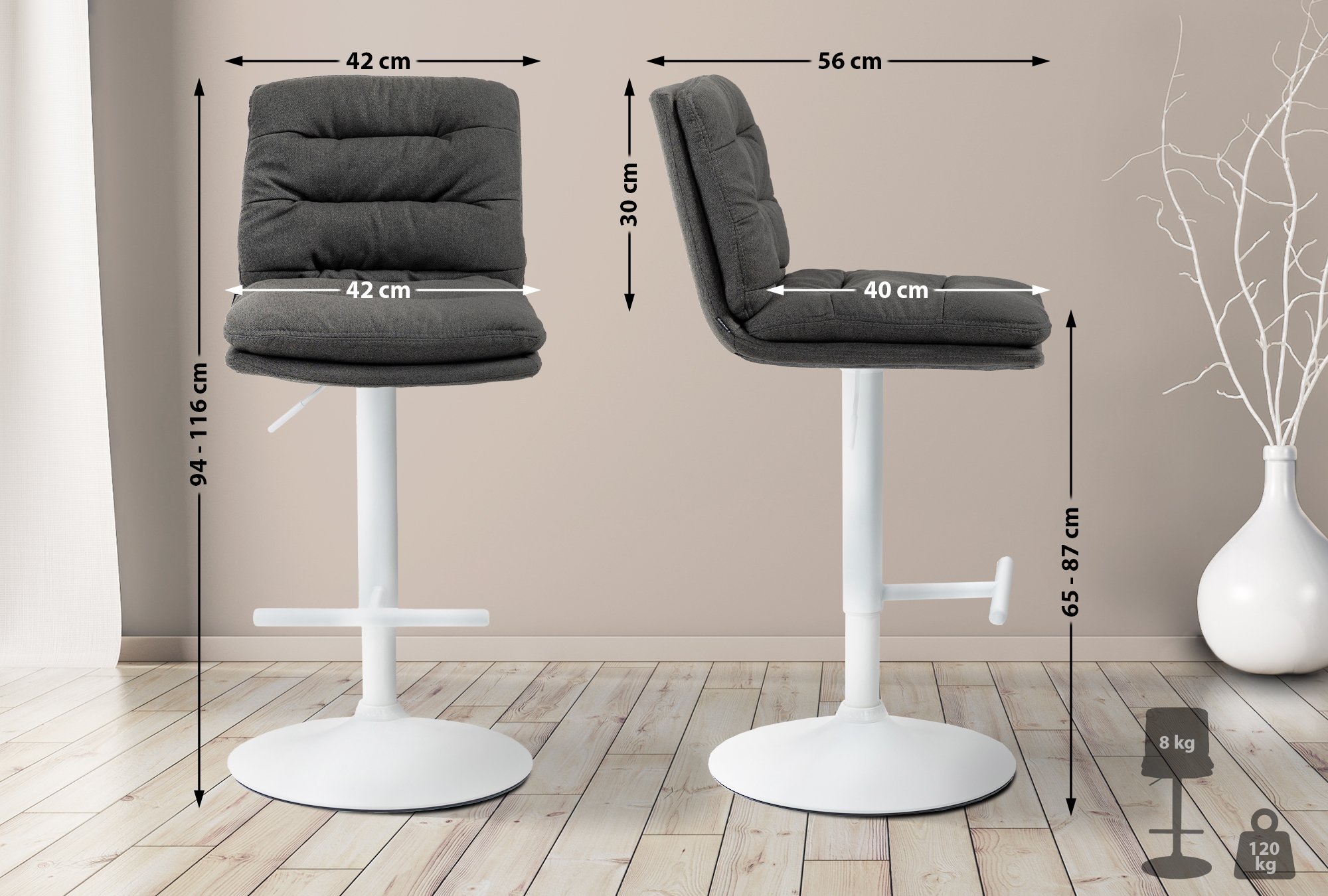 Barhocker Damar Stoff