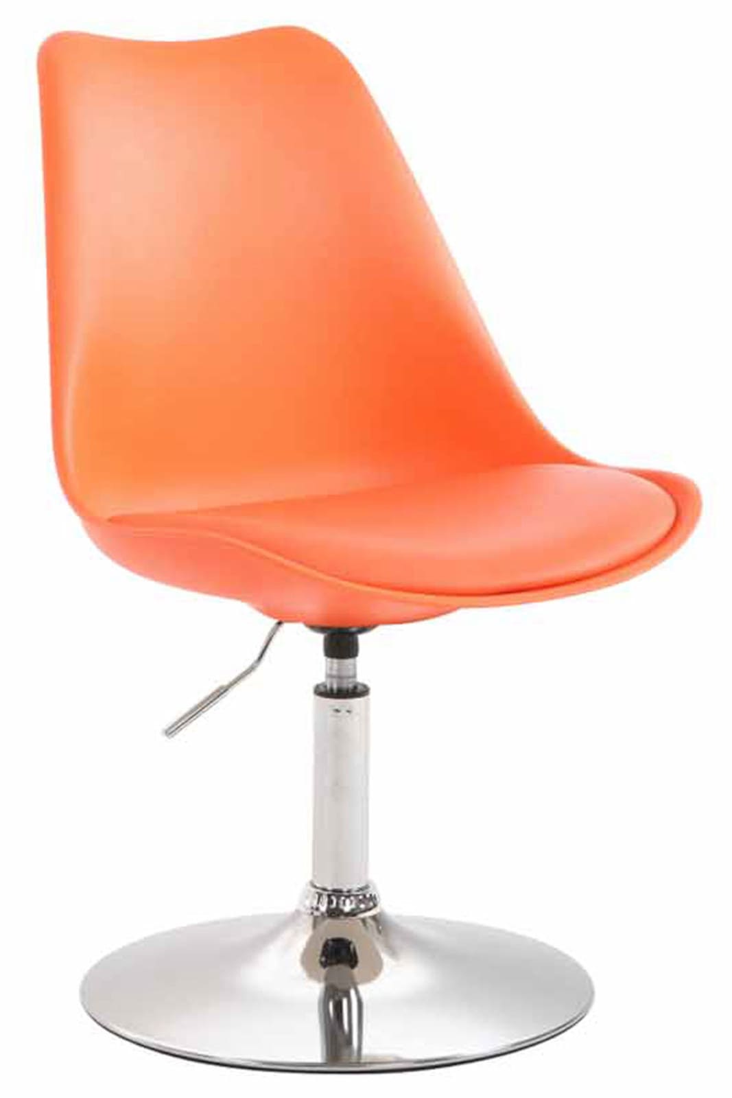 4er Set Esszimmerstühle Maverick Kunststoff orange chrom